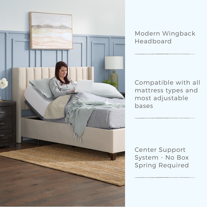 Mercury Row® Flemings Vertical Channel Tufted Wingback Upholstered